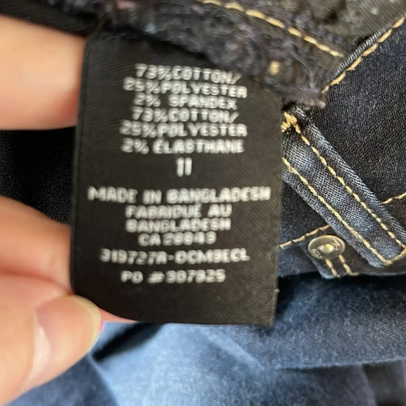 TATTOO Jeans Dark Wash Denim Skinny Jeans Blue 5 Pocket Stretch Size 11 - Picture 8 of 11